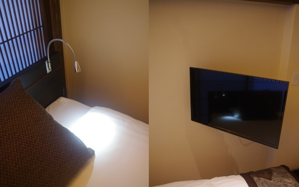 読書灯、壁掛けTV